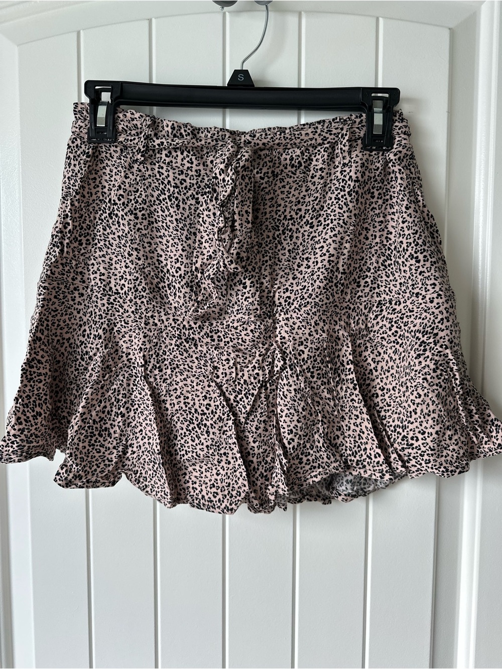 URBAN Romantics Blush Pink Leopard Ruffle Mini Skirt